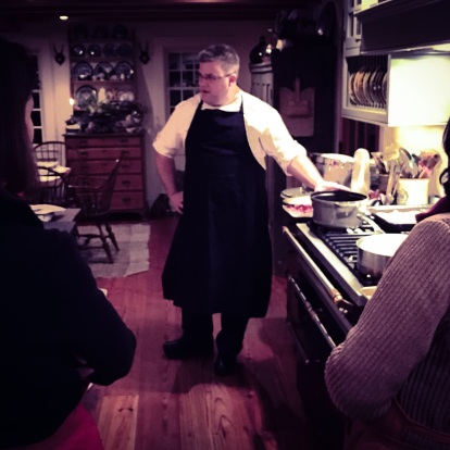 Chef Paul explaining the dutch oven